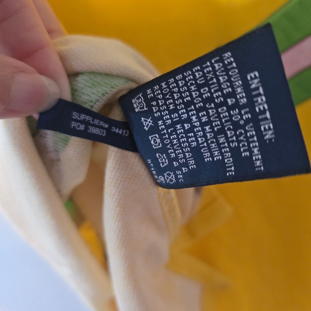 Ralph Lauren The Skinny Polo Yellow Equestrian Stirrup Print Shirt Womens M - Picture 5 of 8